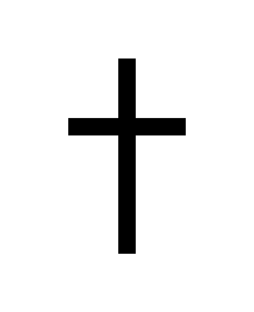 REDEEMED — simple cross, front left breast placement