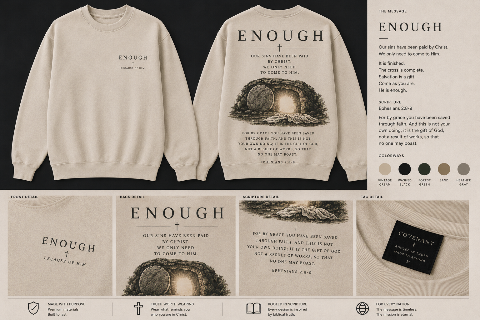 ENOUGH — COVENANT Premium Crewneck