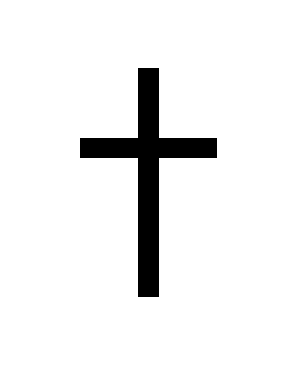 REDEEMED — simple cross, front left breast placement