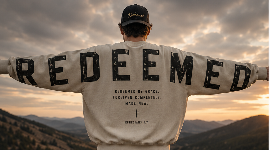 REDEEMED — Washed Black Premium Crewneck by COVENANT